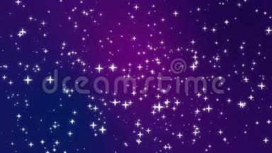 星光粒子穿过紫色背景
